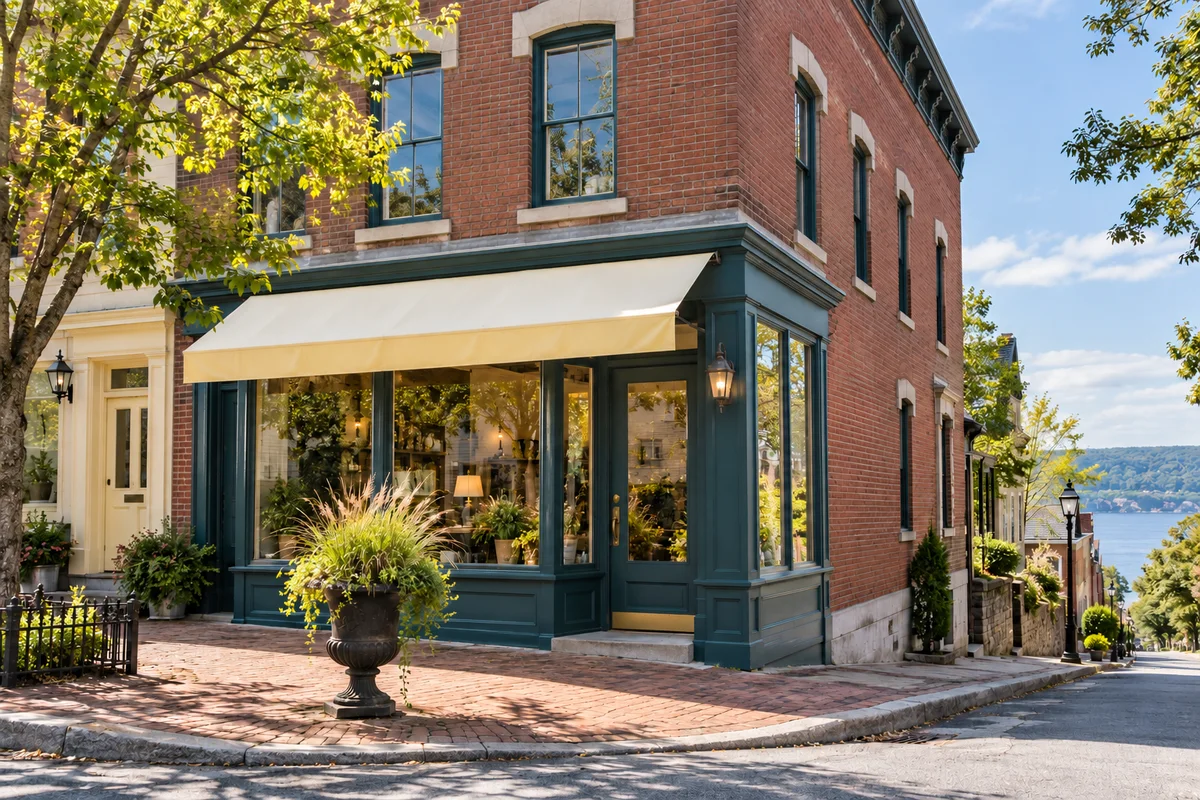 Representative Nyack entrance and street setting